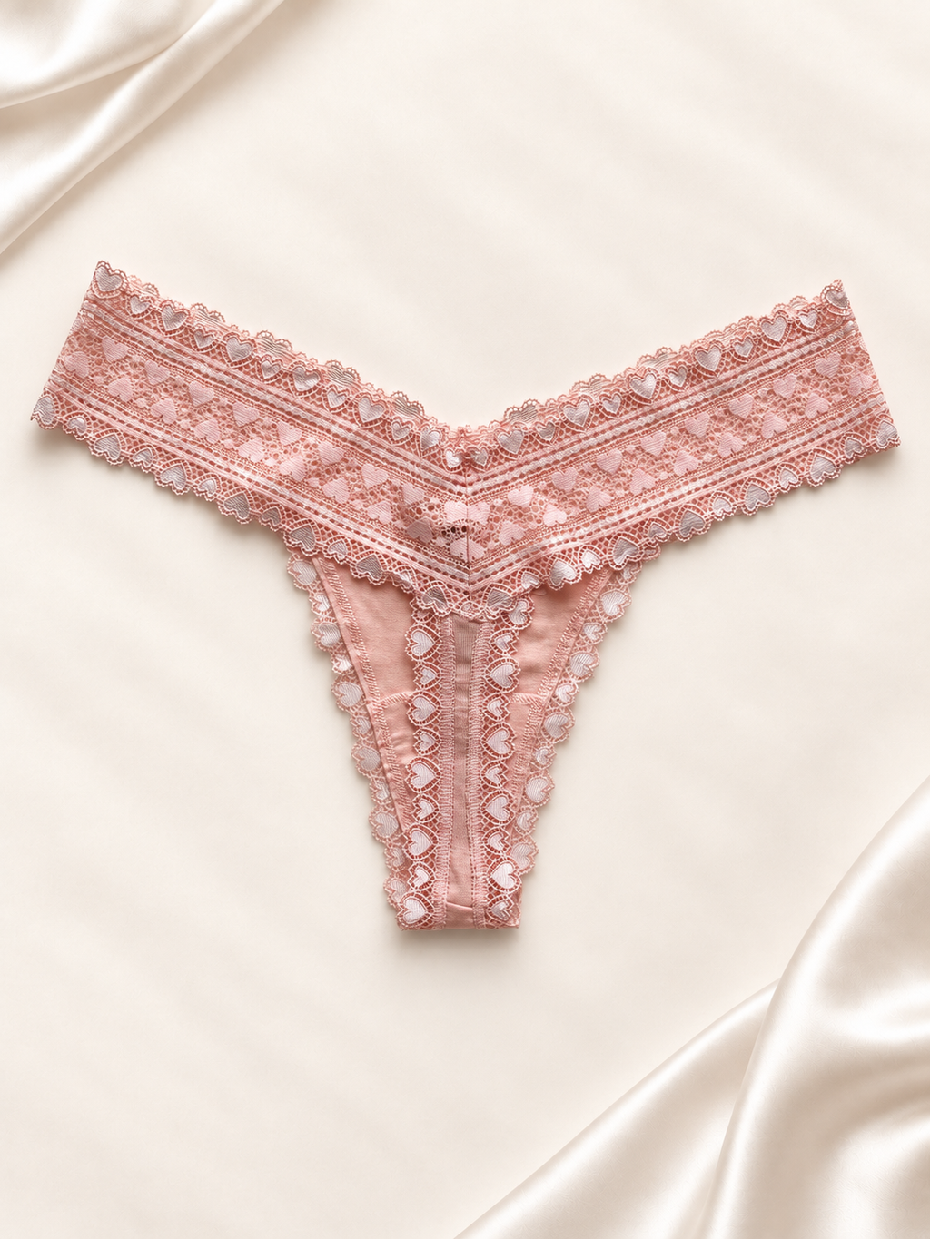 Panti V'S Rosa empolvado de encaje en V, frente