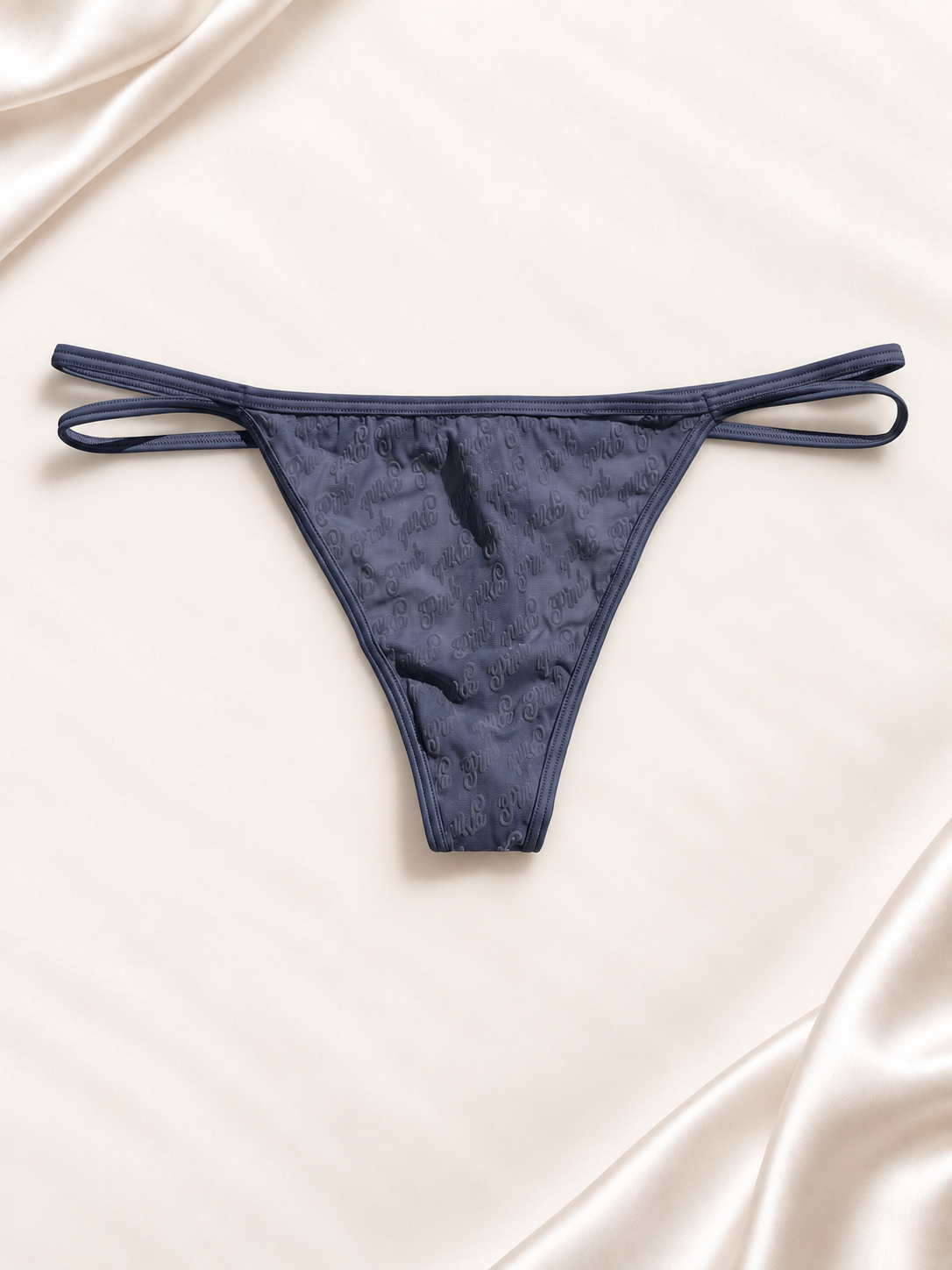 Frente de Panti V'S gris azulado con tiras dobles