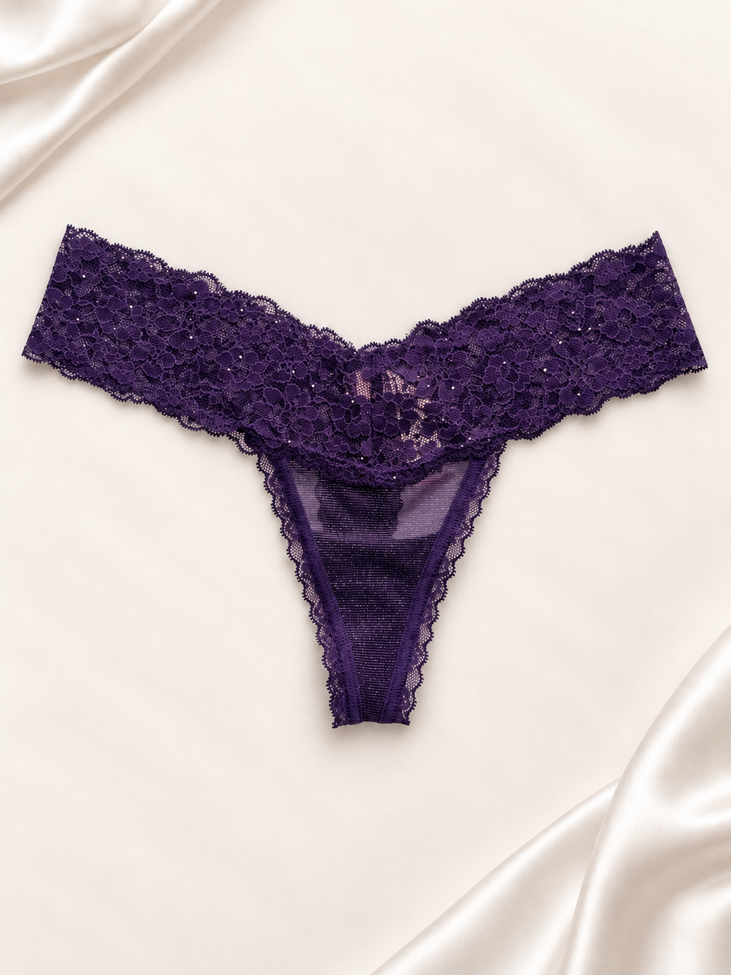 Panti V'S Violeta de encaje floral, frente