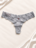 Panti V'S Gris claro de encaje con moño, frente