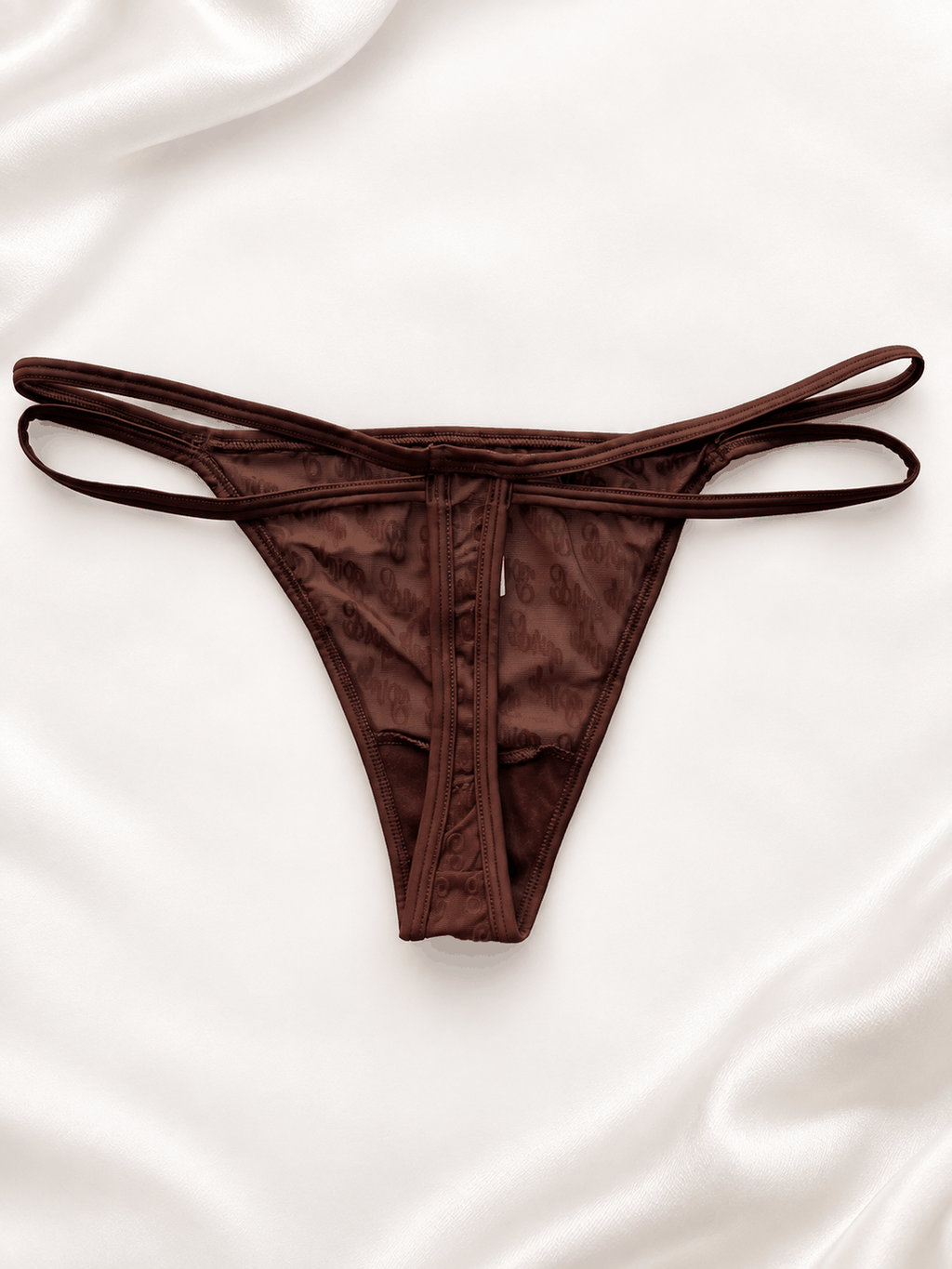 Panti Chocolate de Tul Estampado, vista frontal