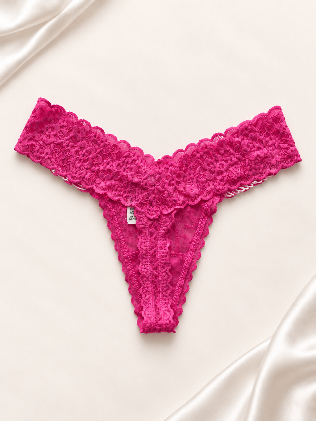 Panti V'S de encaje floral Fucsia, dorso