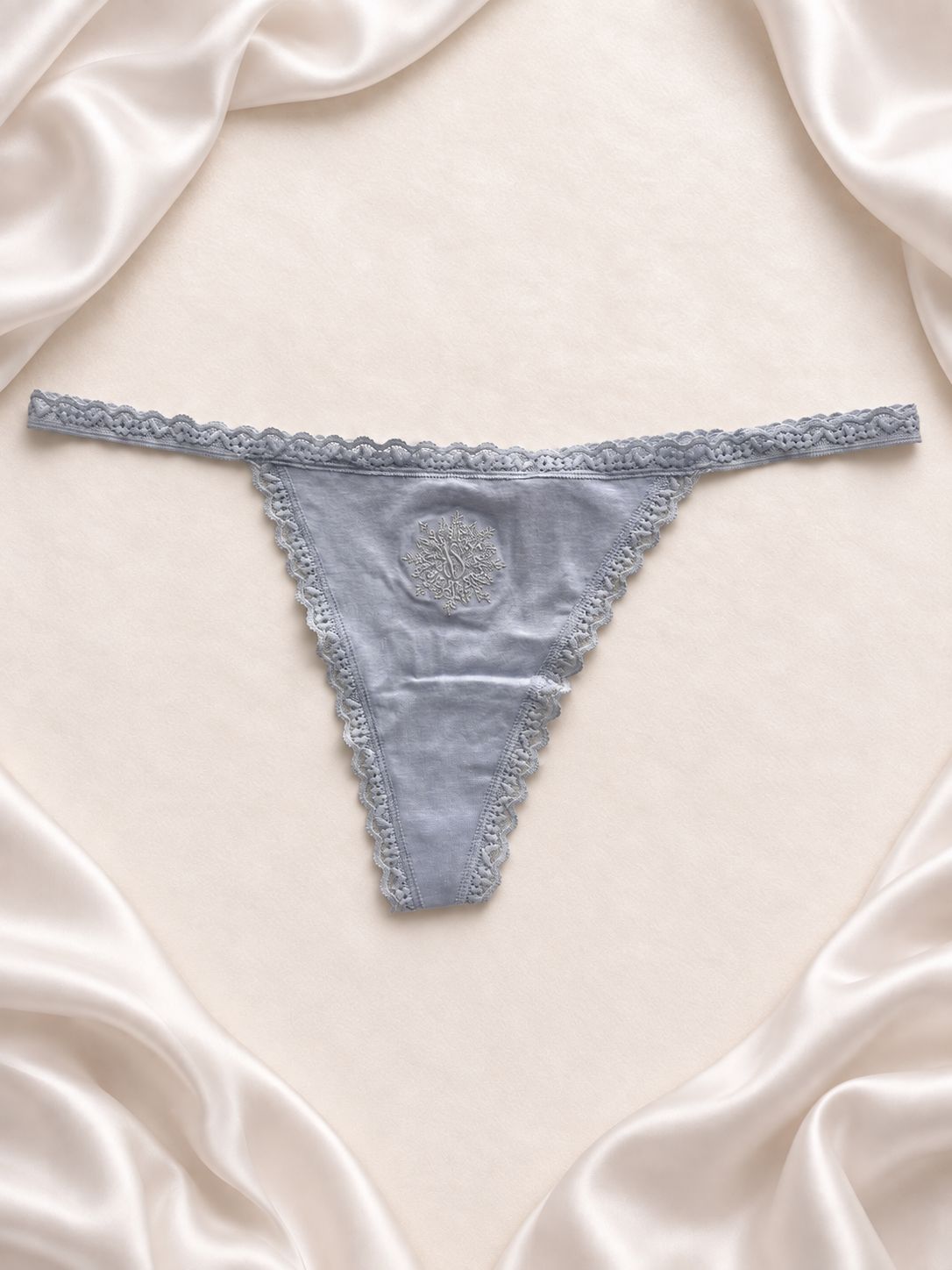 Panti gris de encaje, vista frontal