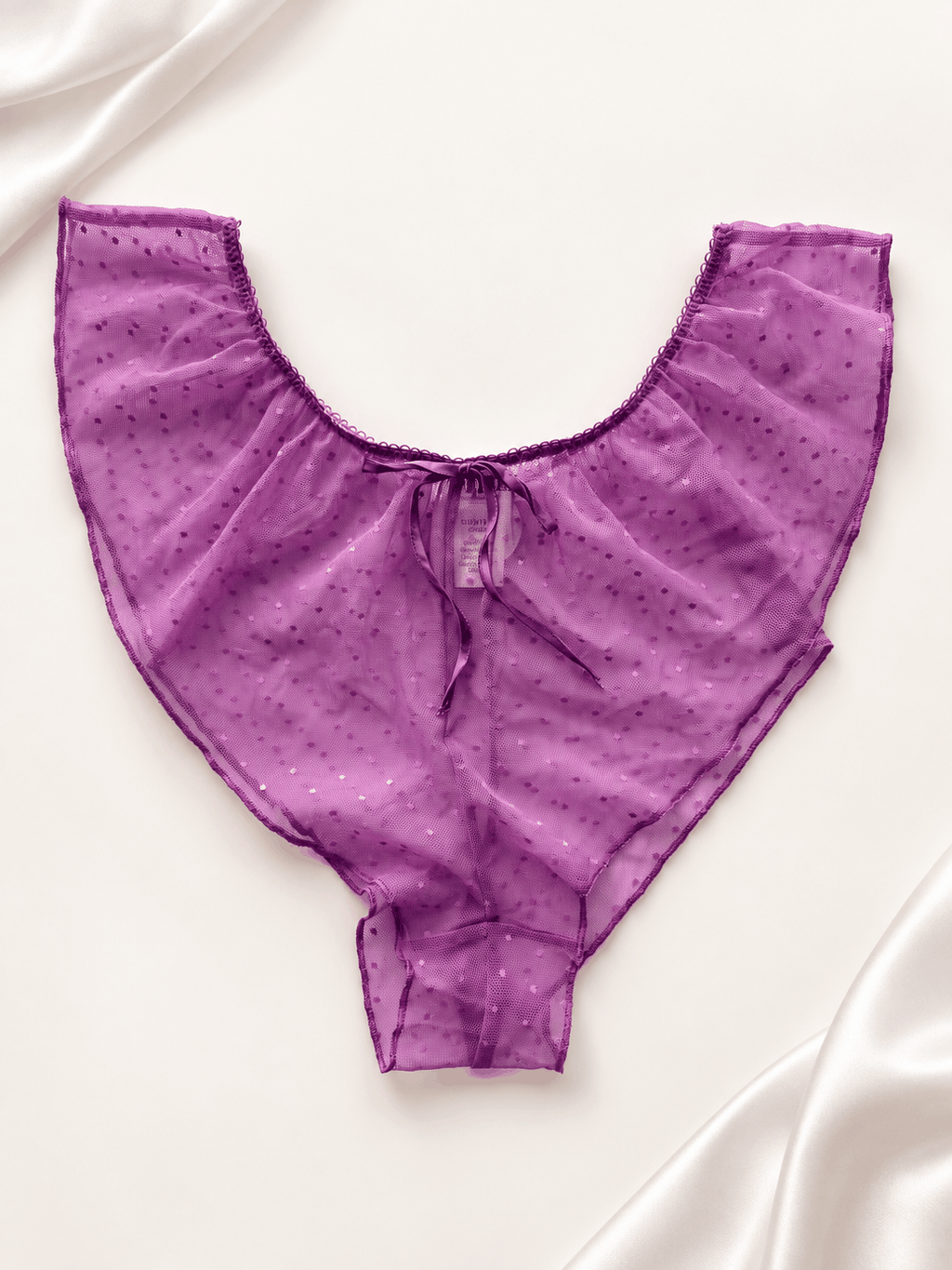 Panti Púrpura de Tul con Lunares, vista frontal