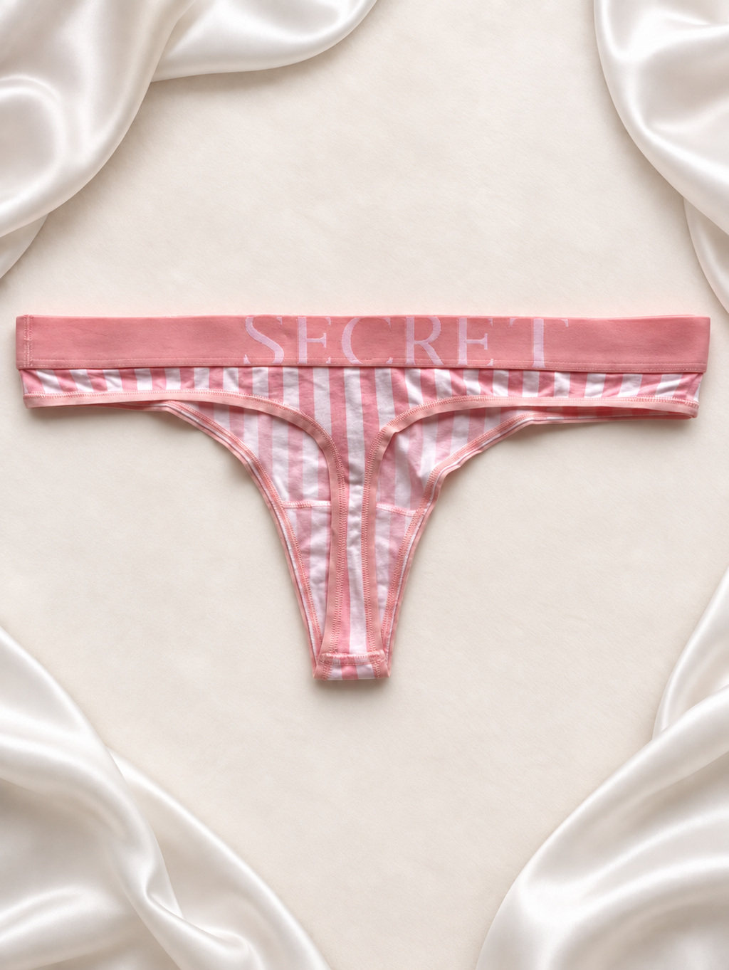 Panti V'S con Cintura Logomanía Rosa y blanco, vista posterior