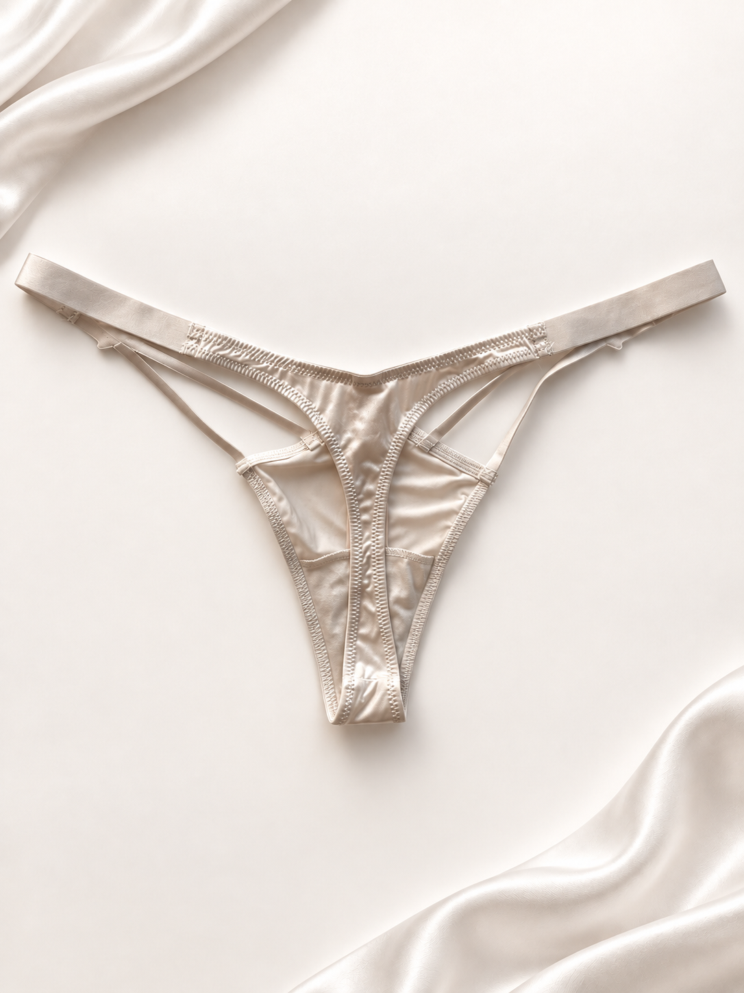 Panti V'S Satinado con Estrellas de Strass Blanco, vista posterior