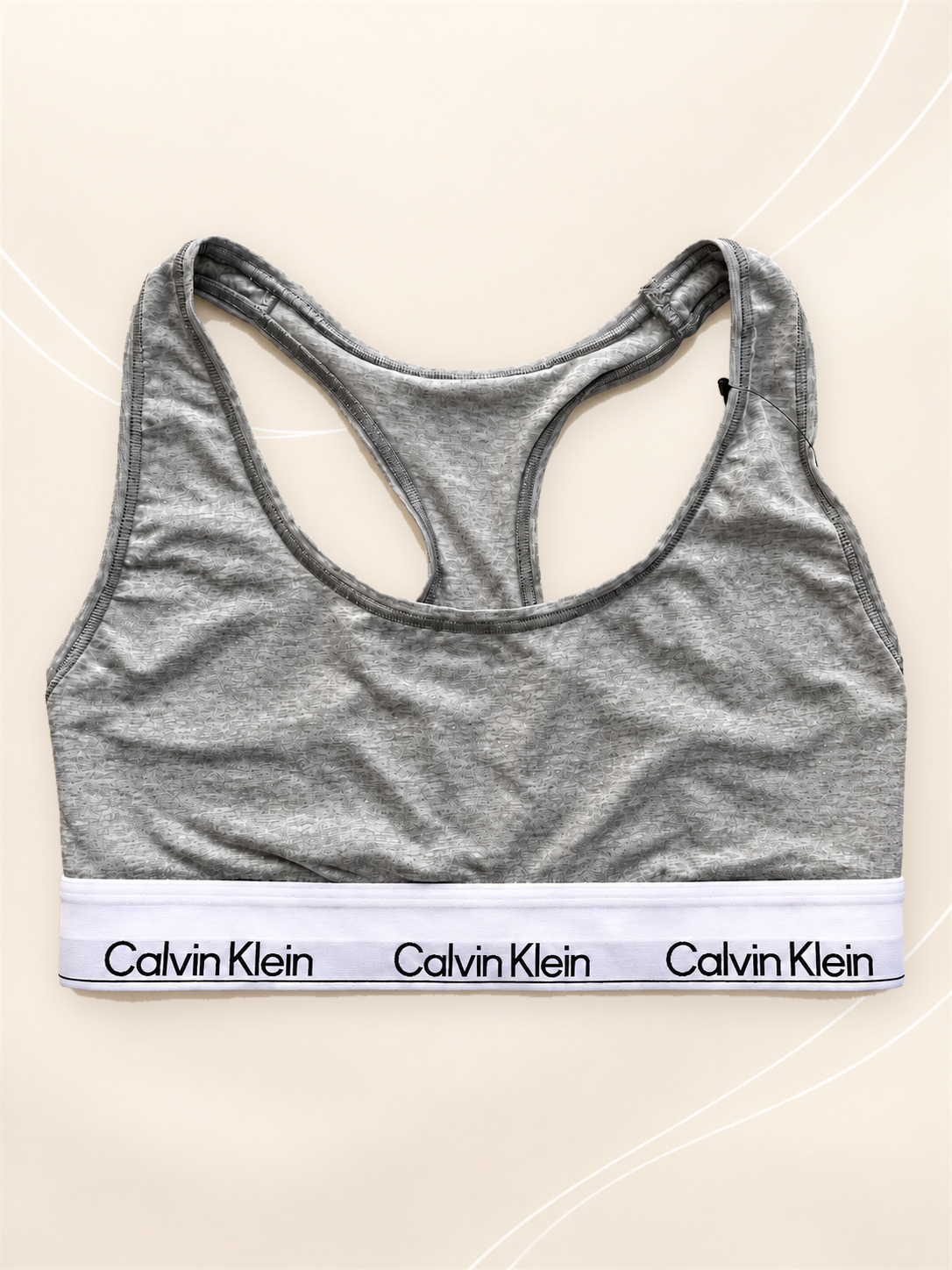 Top deportivo Calvin Klein gris melange - frente