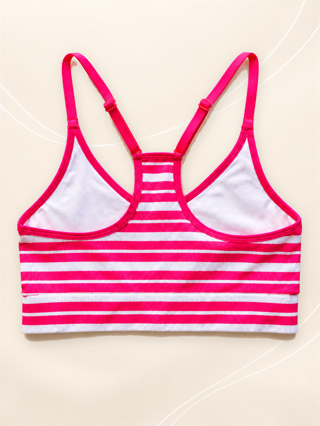 Top deportivo PINK rayado rosa y blanco - dorso