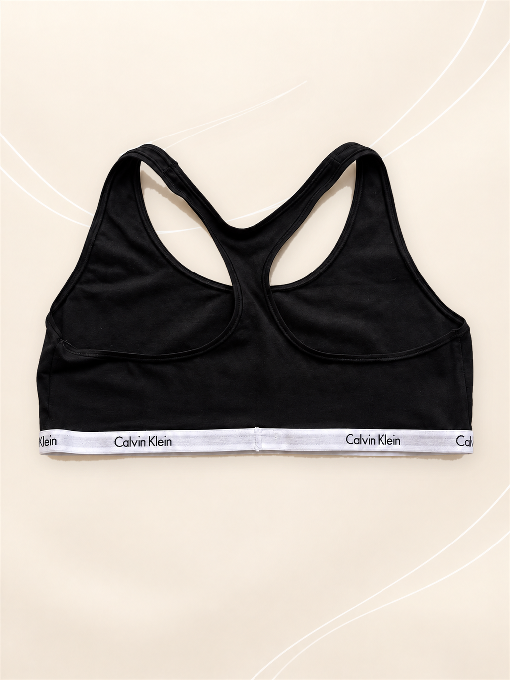 Top Calvin Klein Negro con Banda Logo, dorso