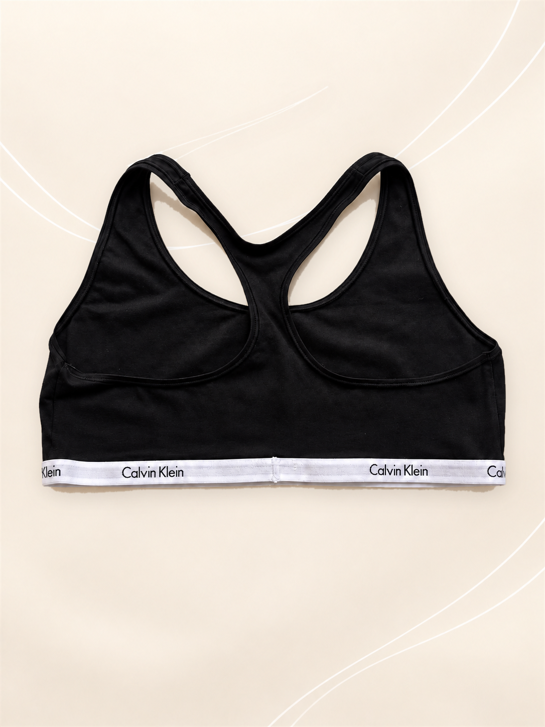 Top Calvin Klein Negro con Banda Logo, dorso
