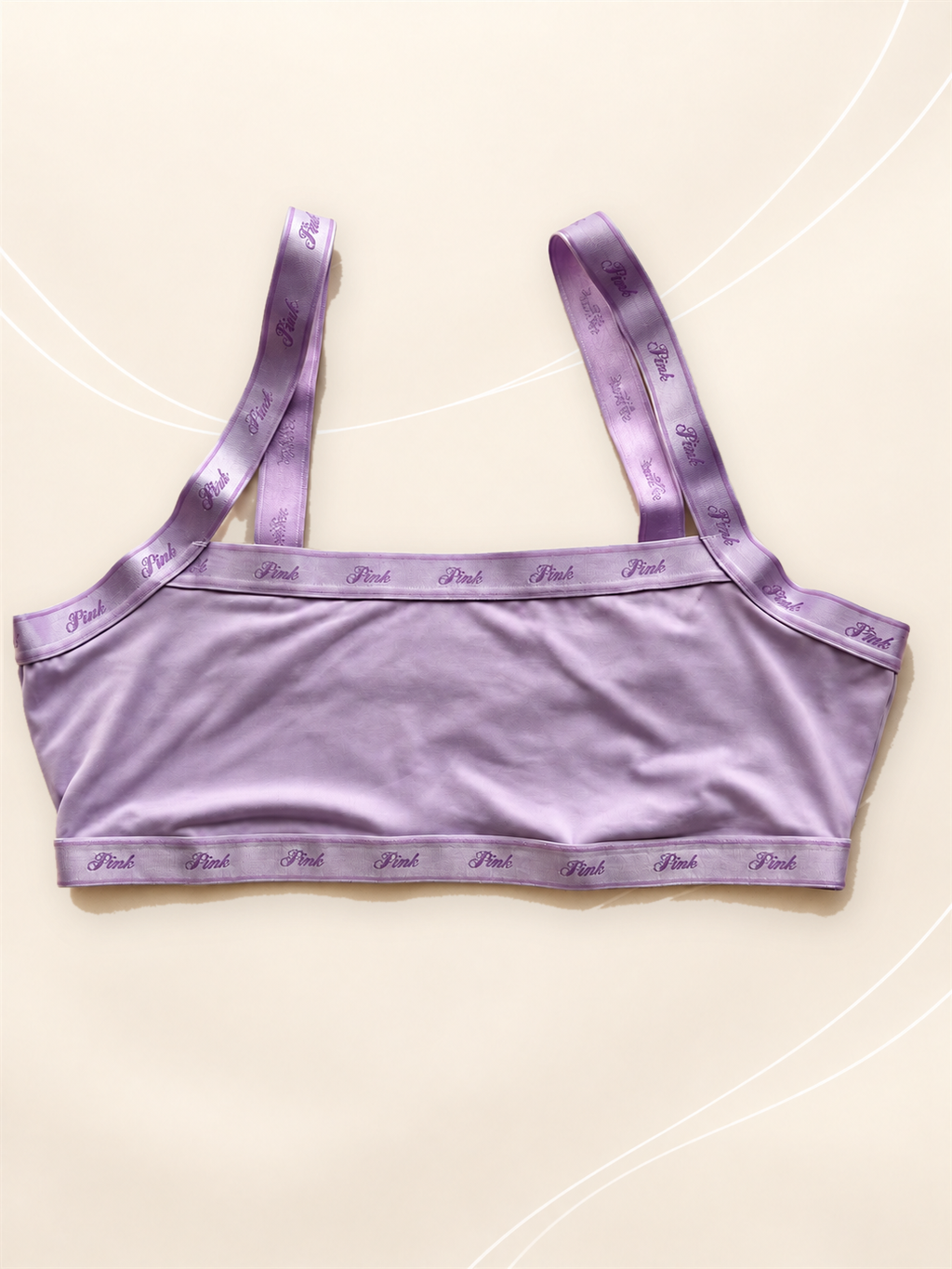 Top PINK Lila con Bandas Logo, frente