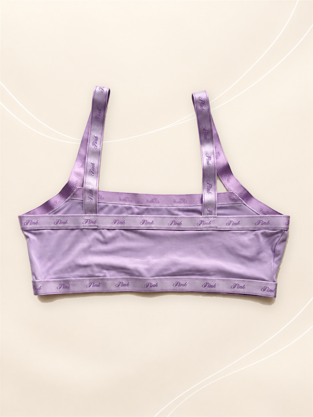 Top PINK Lila con Bandas Logo, dorso