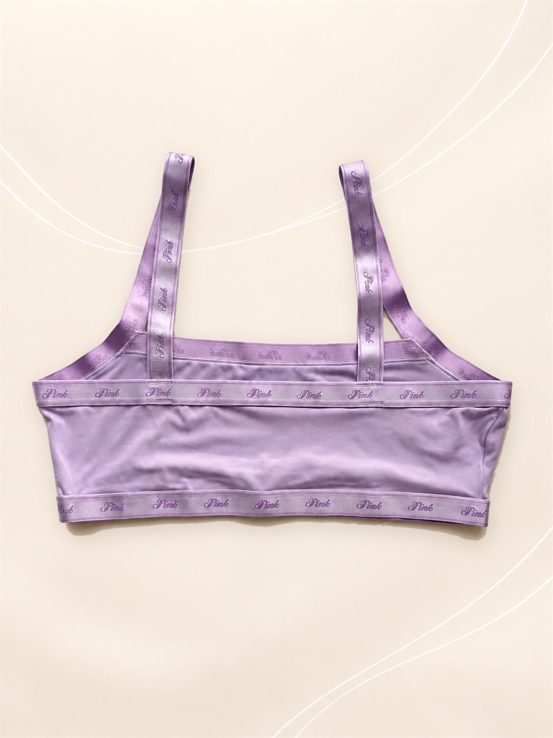 Top PINK Lila con Bandas Logo, dorso
