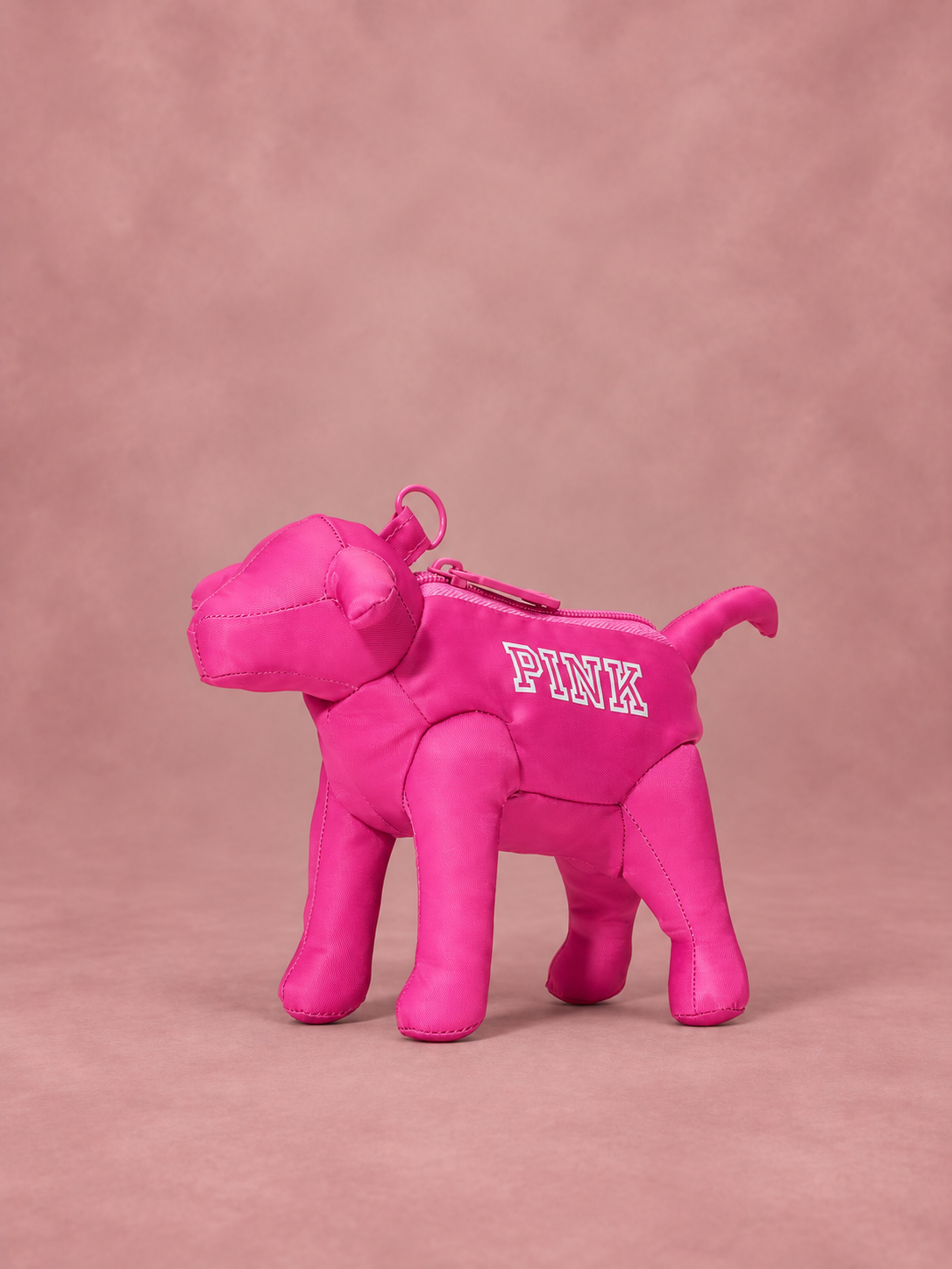Detalle del estuche fucsia en forma de perrito