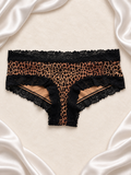 Panti animal print con encaje negro, vista uno