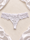 Panti blanco de encaje floral, frente