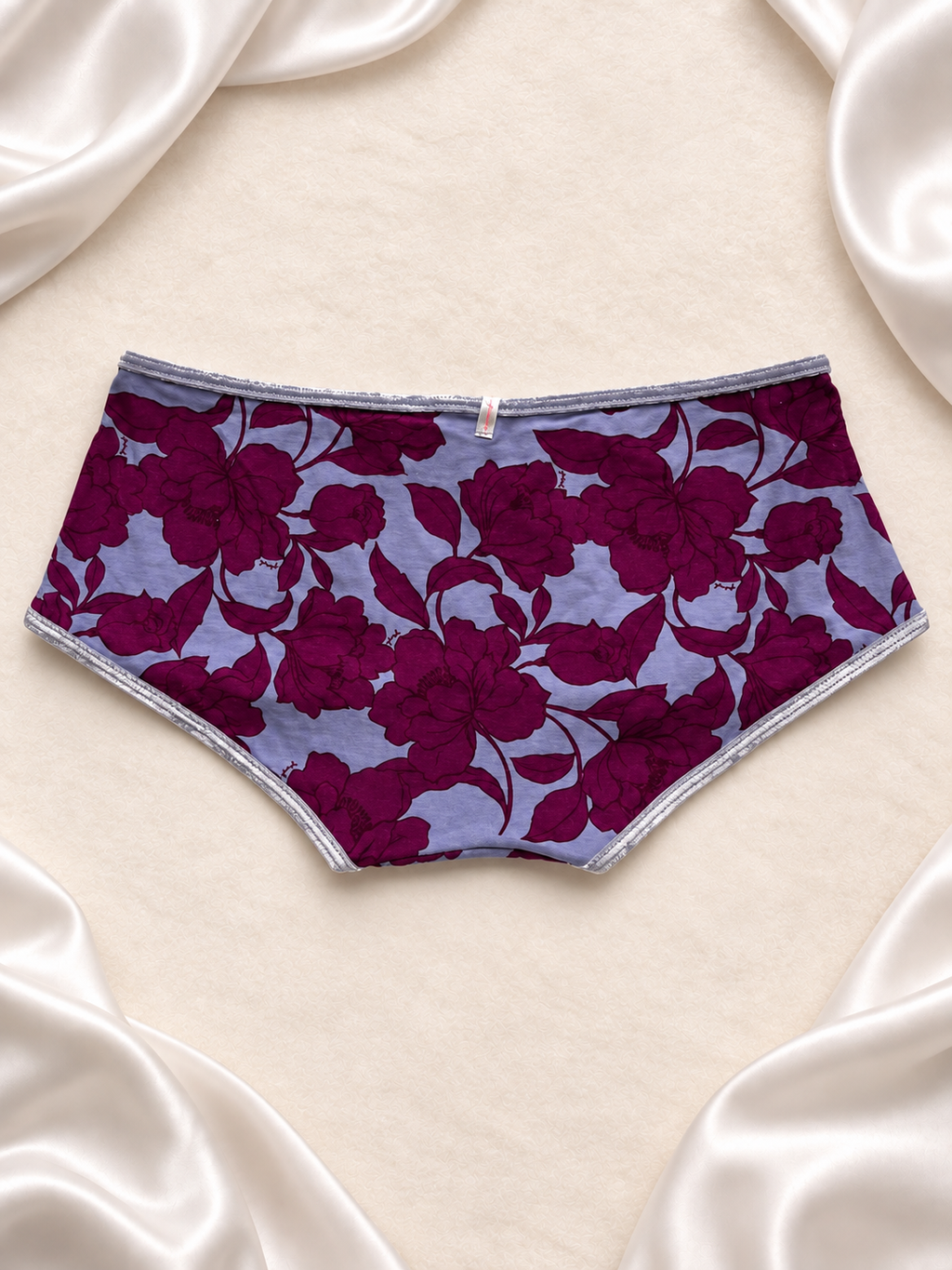 Panti bóxer floral bordó, dorso