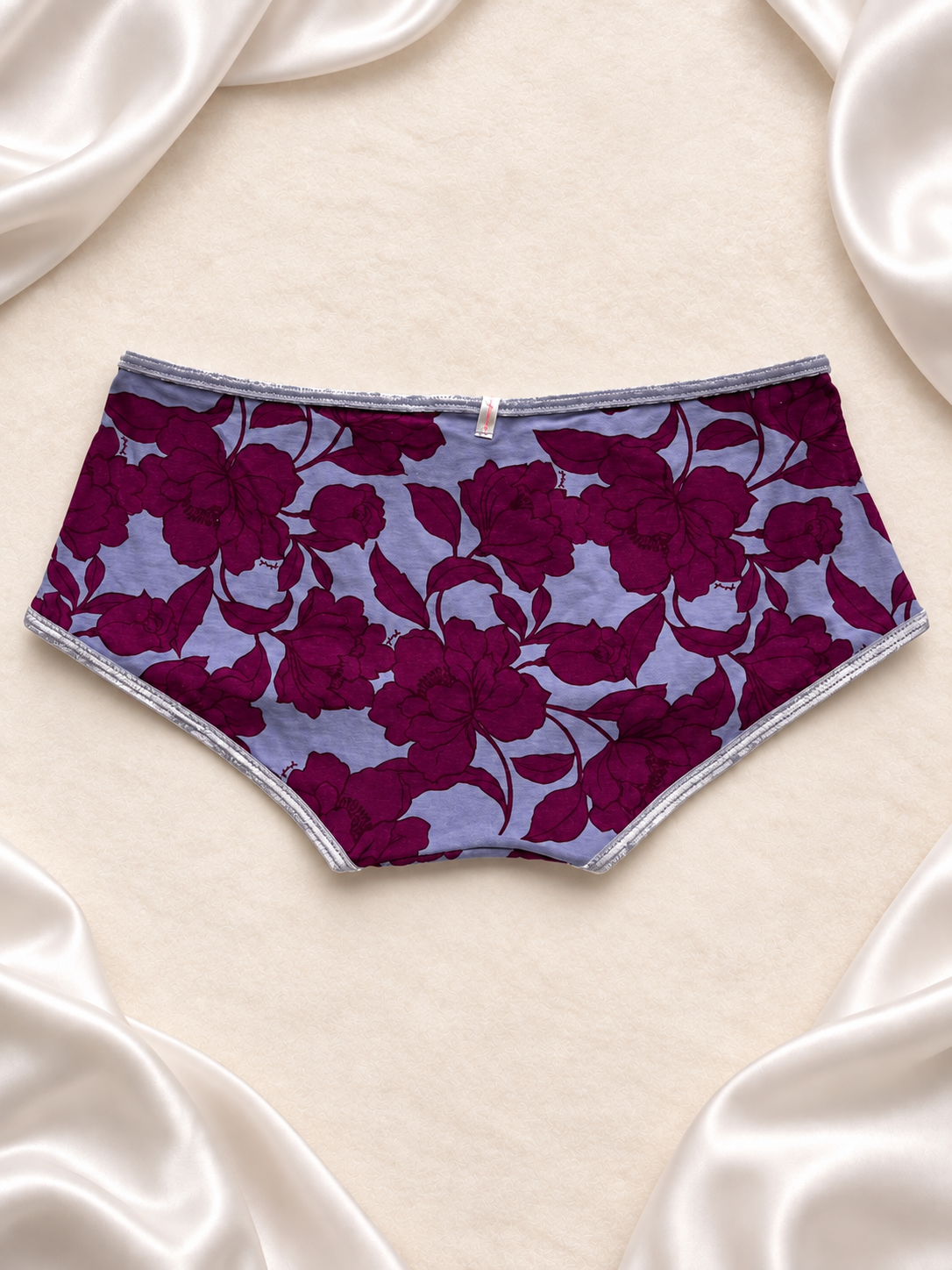 Panti bóxer floral bordó, dorso