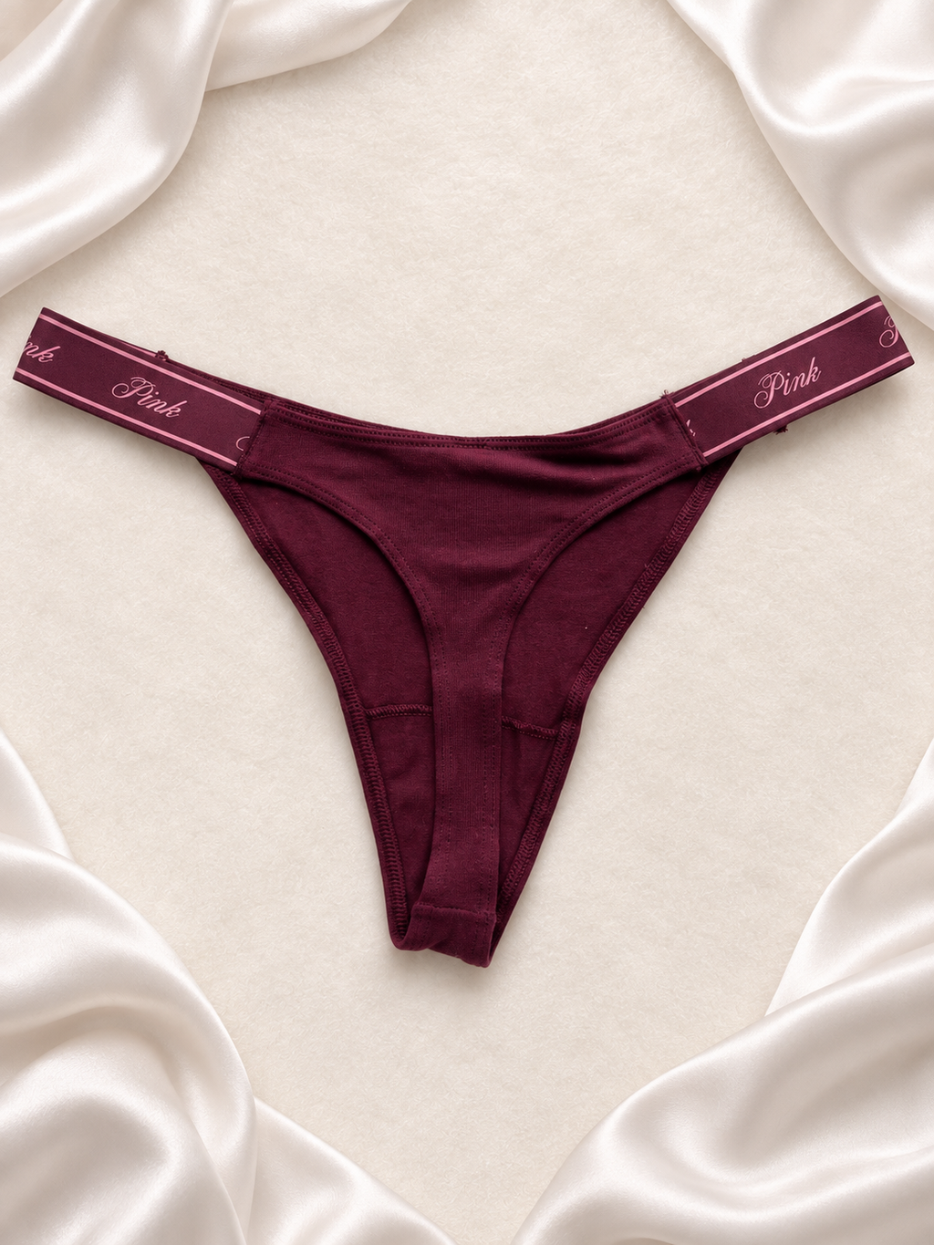 Panti Pink con Cintura Logomanía Bordó, vista frontal