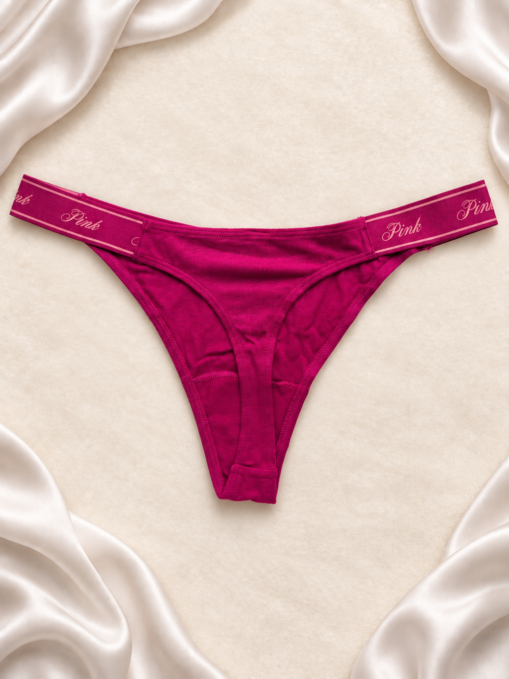 Panti Pink fucsia con cintura logomanía, vista dos