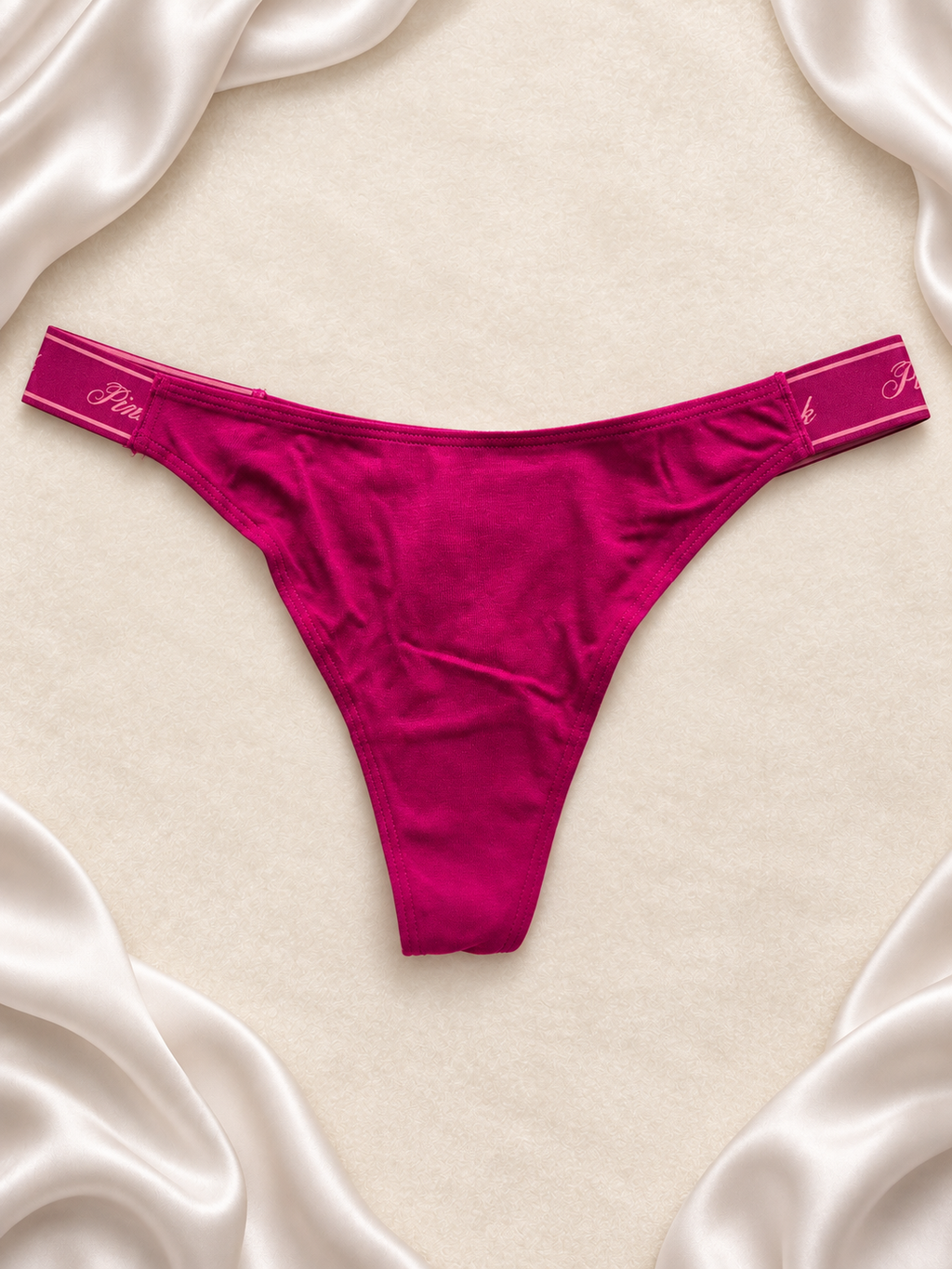 Panti Pink fucsia con cintura logomanía, vista uno