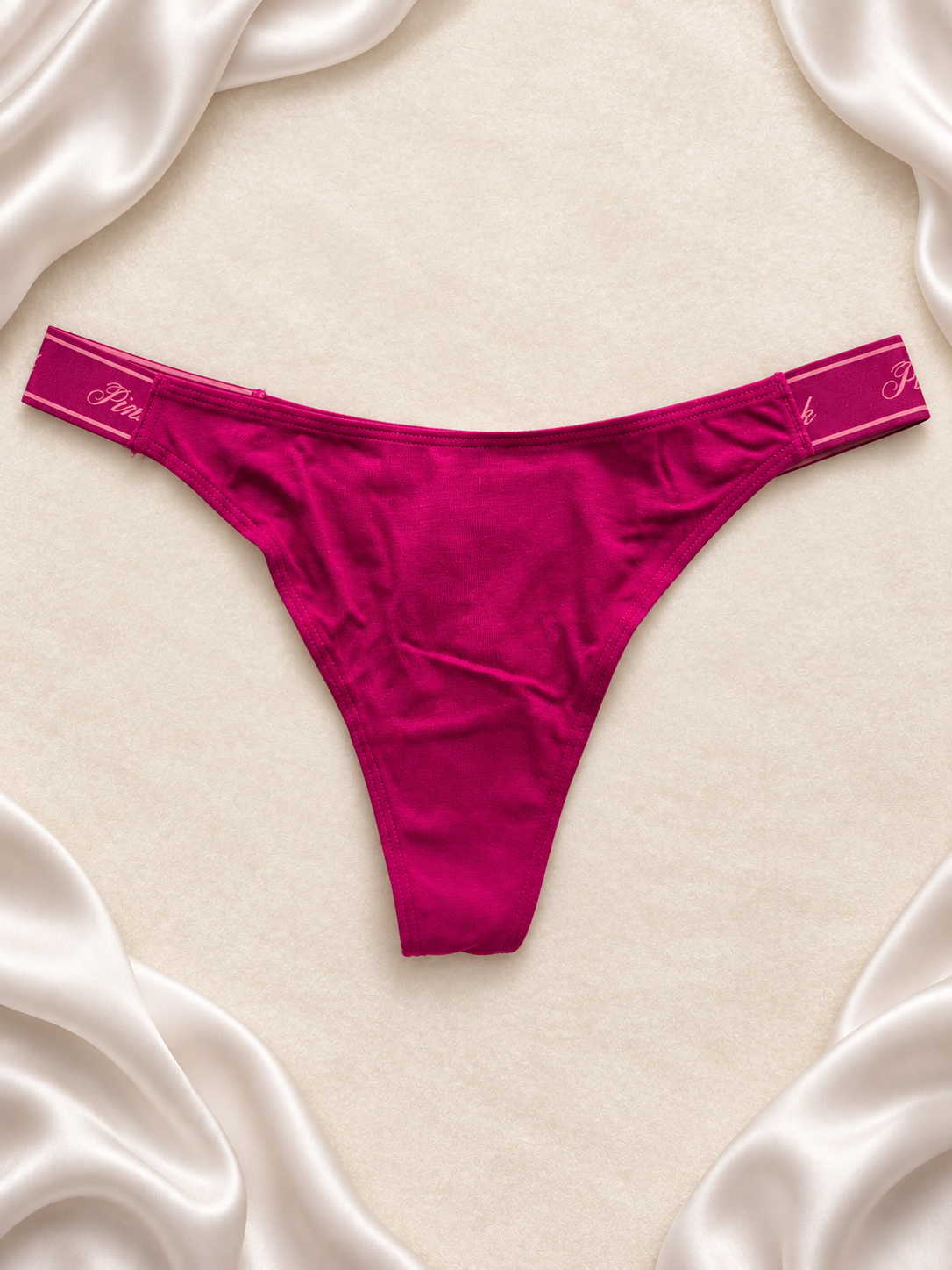 Panti Pink fucsia con cintura logomanía, vista uno