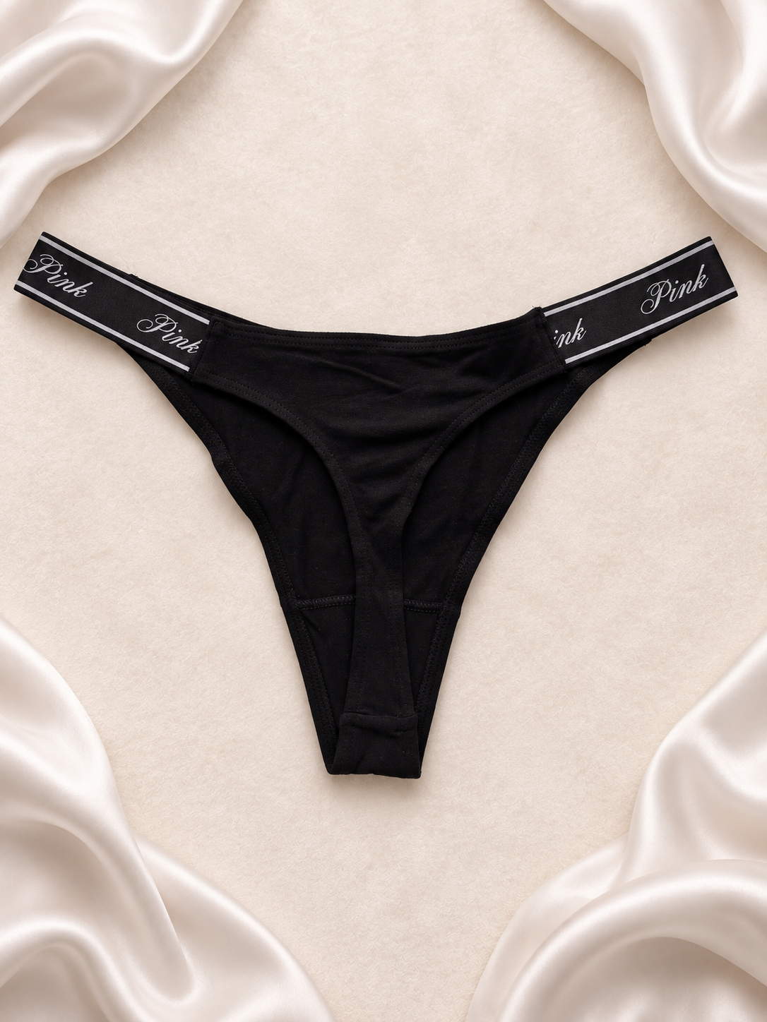 Panti Pink con Cintura Logomanía Negro, vista frontal
