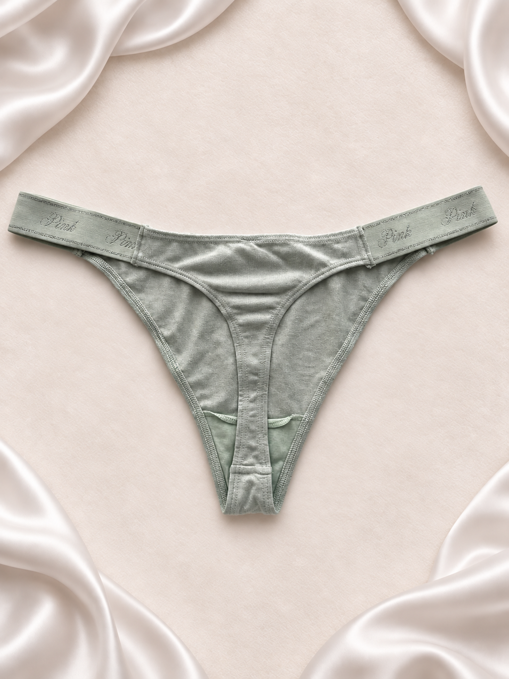 Panti Pink con Cintura Logomanía Verde suave, vista posterior