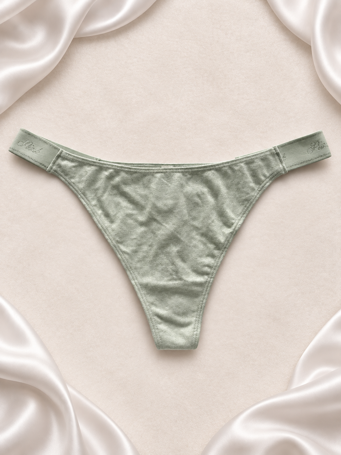 Panti Pink con Cintura Logomanía Verde suave, vista frontal