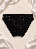 Panti Victoria's Secret negro con strass, vista uno